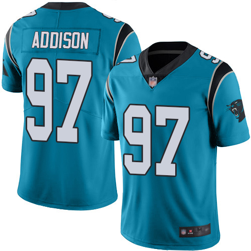 Carolina Panthers Limited Blue Youth Mario Addison Jersey NFL Football #97 Rush Vapor Untouchable